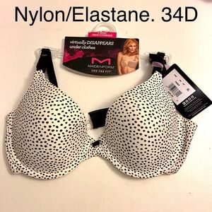 34D Maidenform T-Shirt Demi Polka Dot Bra
